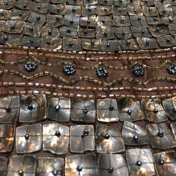 BEADED BAG WITH SHELLS AND WOOD HANDLE - Picture 5 of 8